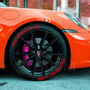 PORSCHE RED , a Set for 4 tires (423)