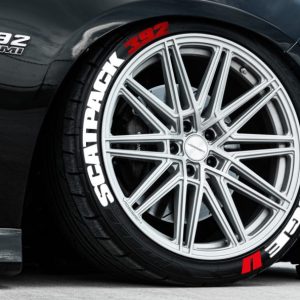SCATPACK & DODGE + 392 LOGO RED , a Set for 4 tires (347)