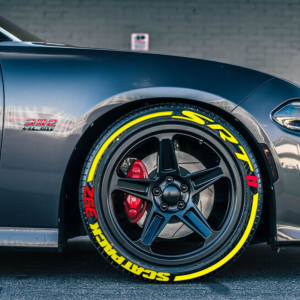 Scatpack SRT + 392 Logo Red + Stripes Yellow, Set for 4 Tires (1212)