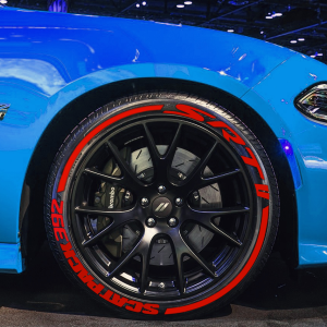 Scatpack SRT 392 + Stripes Full Red, Set for 4 Tires (1178)
