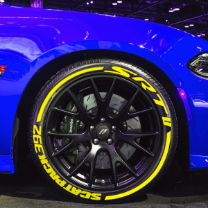 Scatpack SRT 392 + Stripes Full Yellow, Set for 4 Tires (1177)