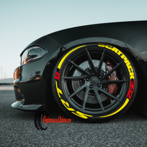 Scatpack SRT 392 + Stripes Yellow, Set for 4 Tires (1182)