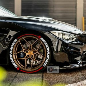 SEND NUDES WHITE + STRIPES RED , a Set for 4 tires (142)