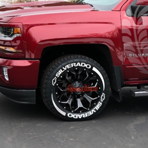 SILVERADO + LOGO + STRIPES full white, a Set for 4 tires (760)