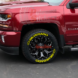 SILVERADO + LOGO yellow, a Set for 4 tires (763)