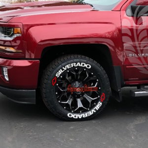 SILVERADO + RED LOGO , a Set for 4 tires (757)