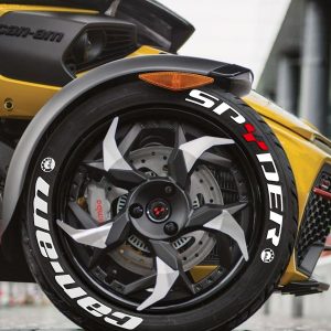 Spyder Can-Am Red Detail + Logo White, Set for 3 Tires (951)