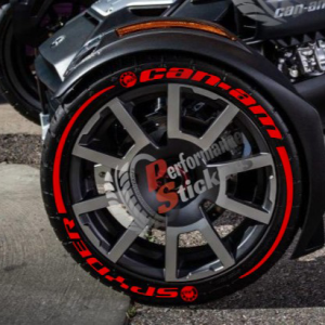 Spyder Can-Am + Stripes + Logo Full Red, Set for 3 Tires (969)