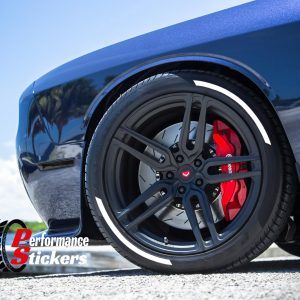 STRIPES WHITE  Tire Sticker Set , raised Tyre Stickers Lettering (-05)