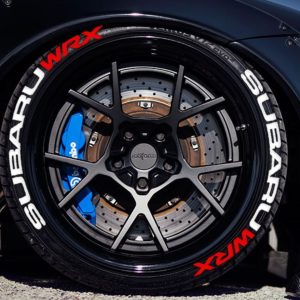 SUBARU + WRX RED , a Set for 4 tires (542)