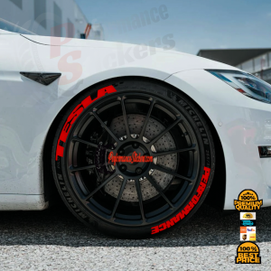 TESLA PERFORMANCE red, a Set for 4 tires (743)