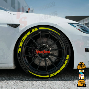 TESLA PERFORMANCE + STRIPES yellow, a Set for 4 tires (746)