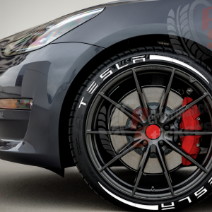 TESLA + STRIPES white, a Set for 4 tires (733)