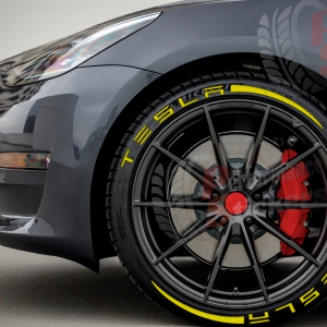 TESLA + STRIPES yellow, a Set for 4 tires (738)