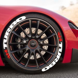 TURBO + FLAG RED , a Set for 4 tires (436)