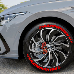 VOLKSWAGEN red + LOGO , a Set for 4 tires (643)