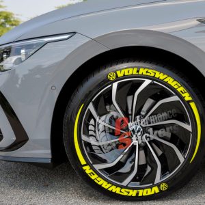 VOLKSWAGEN yellow + LOGO + STRIPES , a Set for 4 tires (646)