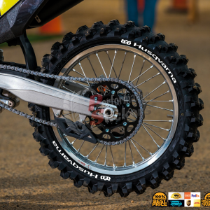Husqvarna + Logo White , Set For 2 Tires Both Sides Left And Right (1722)
