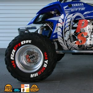 YAMAHA RAPTOR + FLAG with red details, a Set for 4 tires (807)