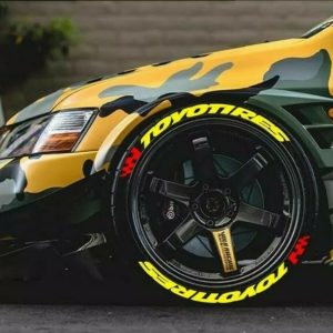 Yellow TOYO TIRES + RED FLAG, a Set for 4 tires (507)