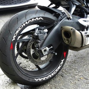 Yokohama + Logo Red, Set For 2 Tires Both Sides Left And Right (1608)