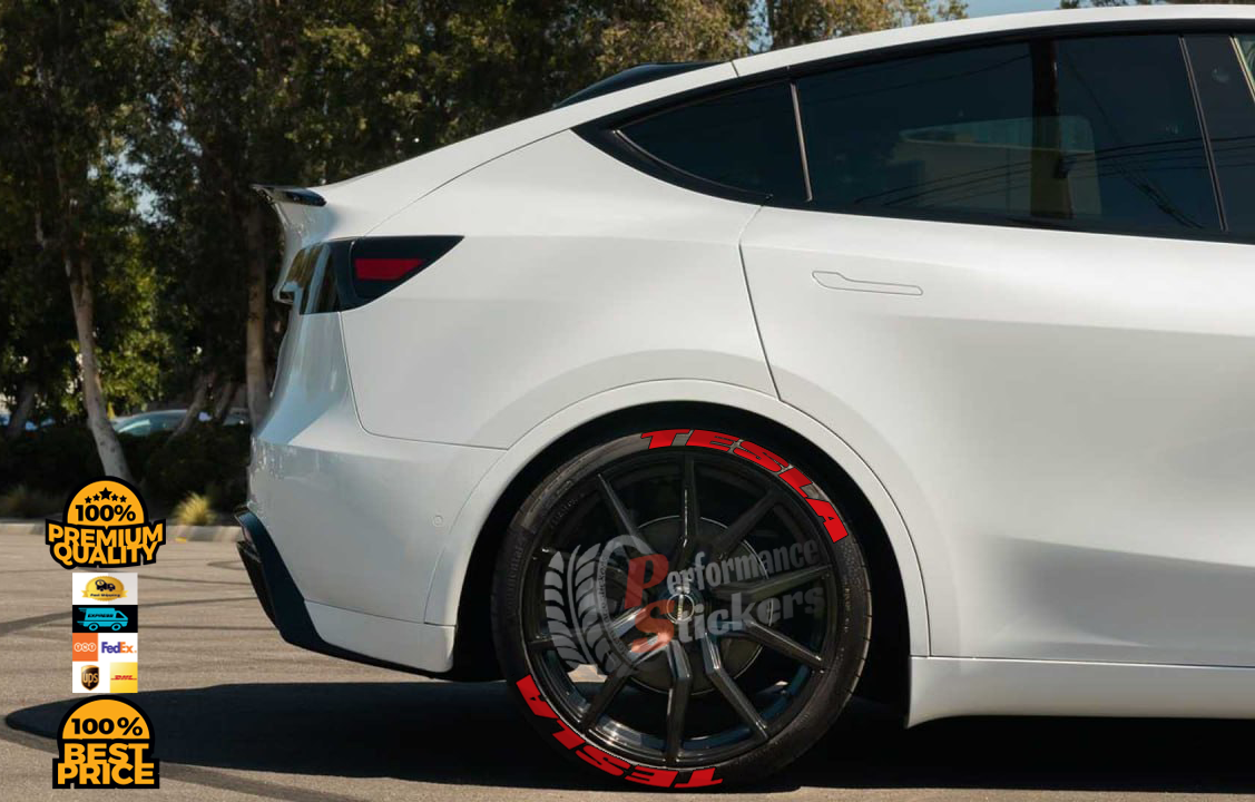 TESLA red new design, a Set for 4 tires (753) - Image 2