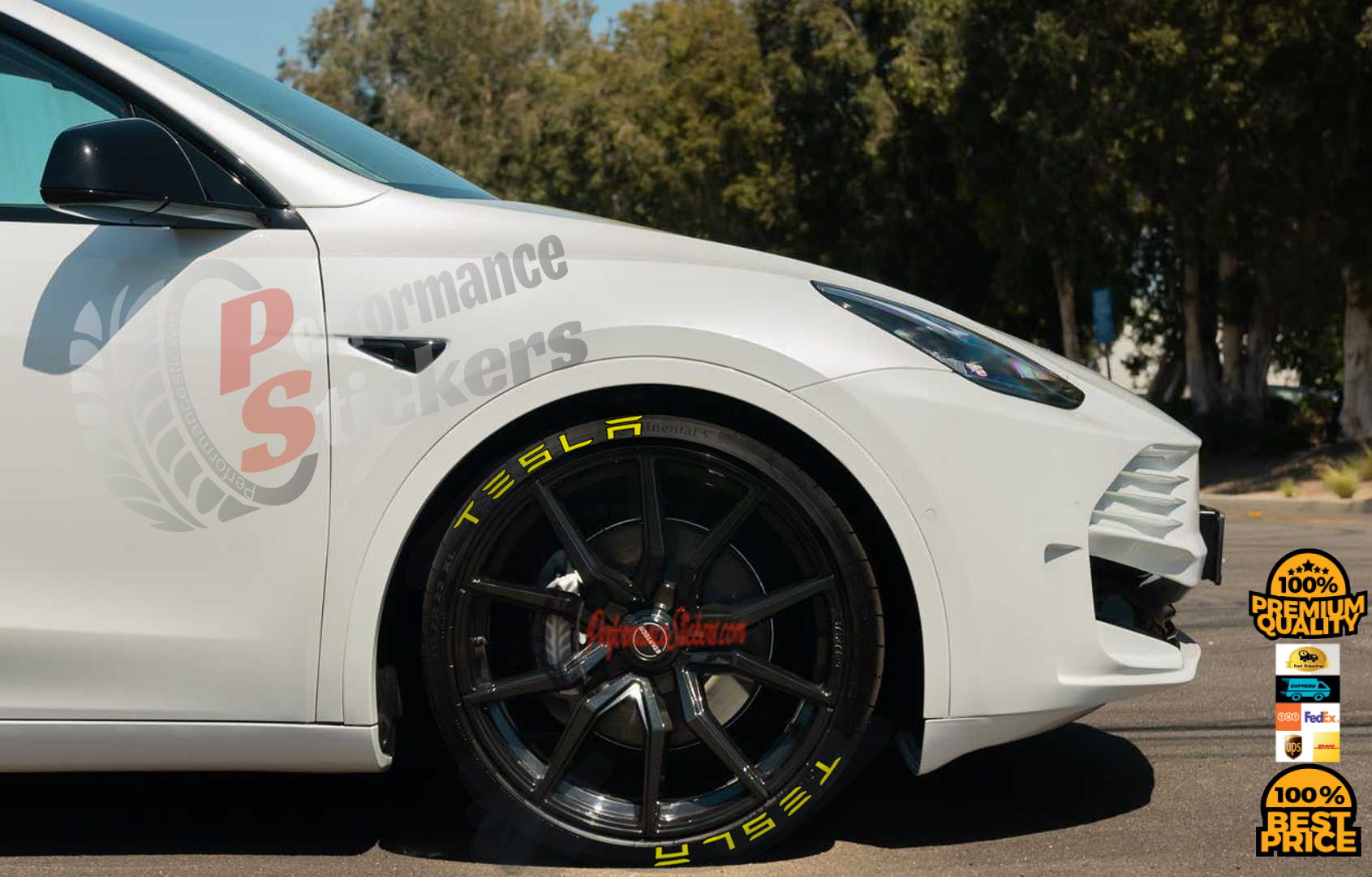 TESLA yellow, a Set for 4 tires (737) - Image 3